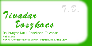 tivadar doszkocs business card